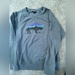 Mens Patagonia Dark Gray Organic Cotton Sweatshirt Size Medium